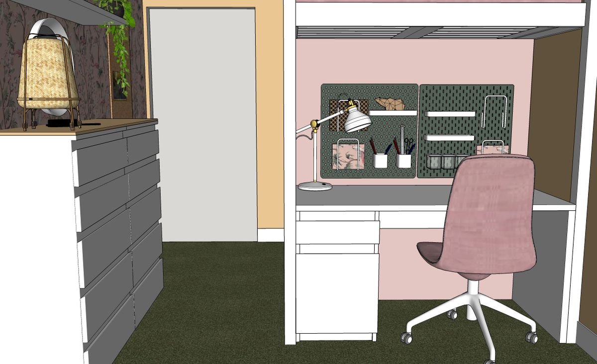 SketchUp ontwerp van de kinderkamer