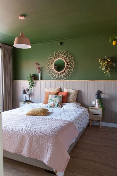 Groen plafond verven, plafond in dezelfde kleur als de muur